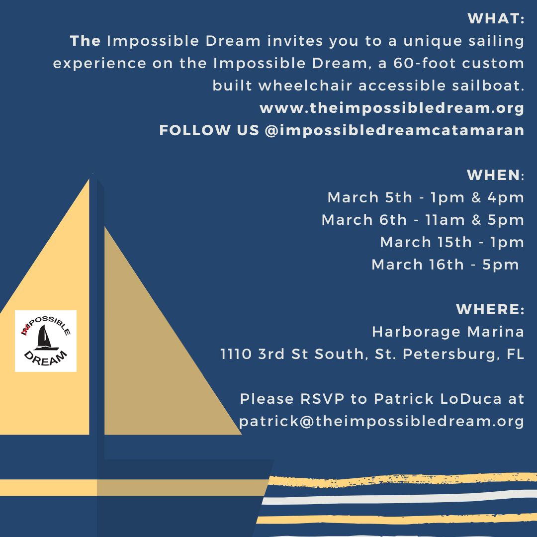 This graphic is informational flyer for Accessible Sailing