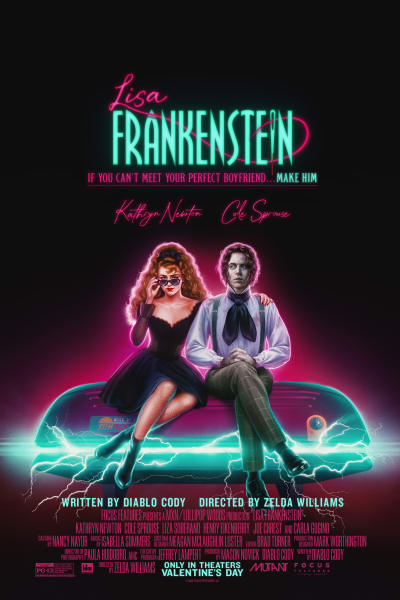 This graphic for AMC sensory friendly Lisa Frankenstein movie.