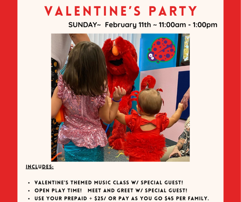This is a graphic for Valentine's Day Party at K Peas Place