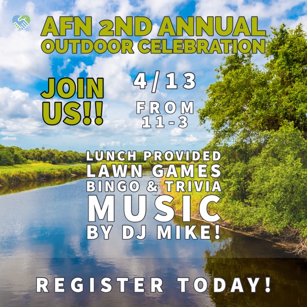This is a promotional graphic for AFN 2nd Annual Outdoor Celebration