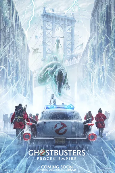 This is a movie poster for Ghostbusters: Frozen Empire