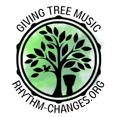 This graphic is a logo for Giving Tree Music.