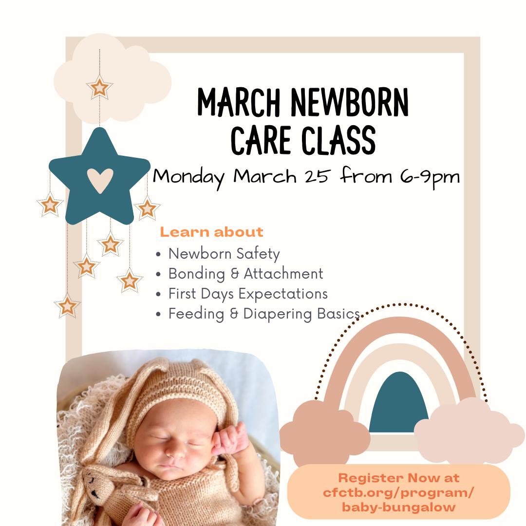 This graphic is for a Newborn Care Class.