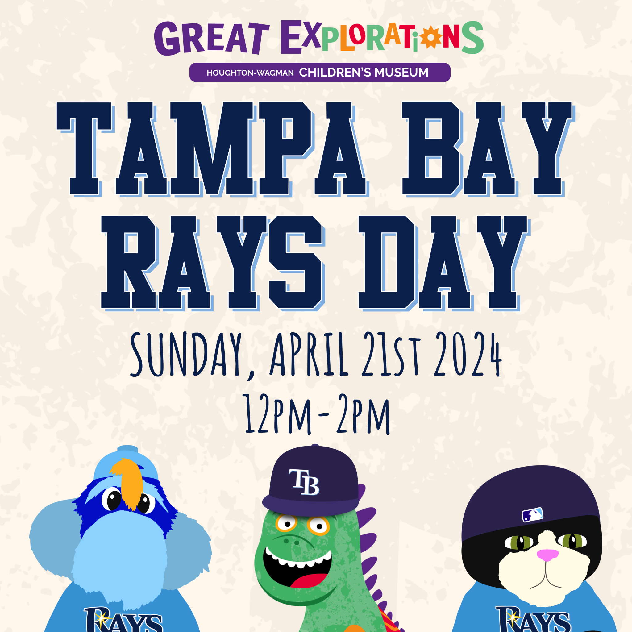 This graphic is for Tampa Bay Rays Day at Great Explorations.